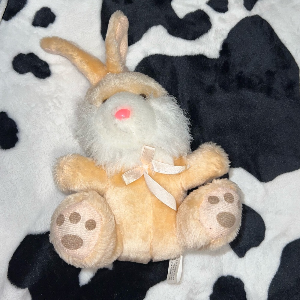 Cute Tan and White Bunny Plush